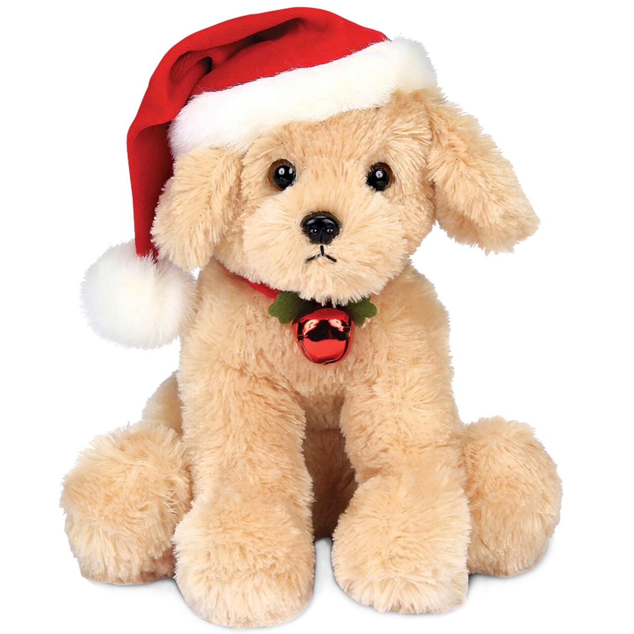 Bearington Santa's Lil' Buddy Musical Animated Christmas Dog Stuffed Animal, 13 In Christmas Musical Jingle Bells Stuffed Animal, Ideal Animated Plush Gift for Toddlers, Kids & Teens, For Ages 3-14